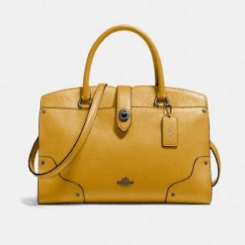 Coach Mercer Satchel 30 Flax mustard NEW